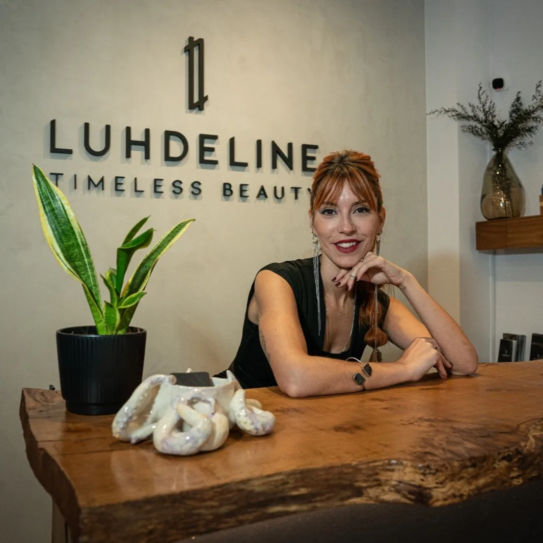 Lucía Hernández en la recepción de Luhdeline, en Bilbao